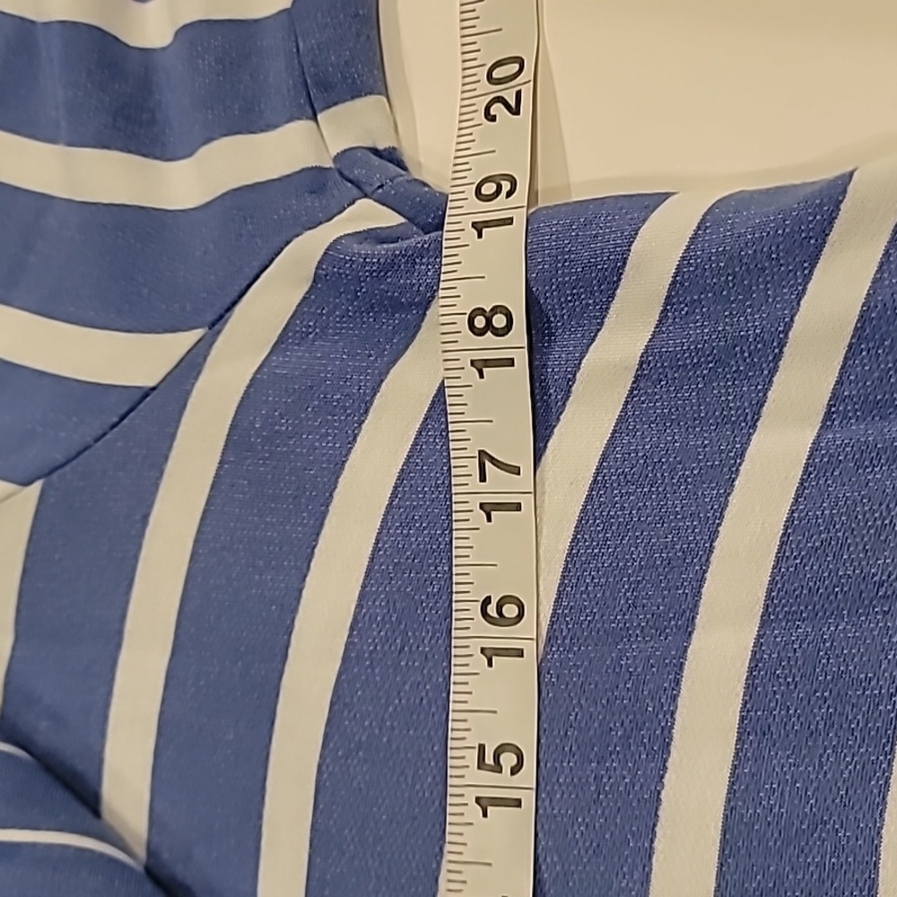 Cupio Striped Cowl Neck Top Blue White Large - Picture 9 of 12